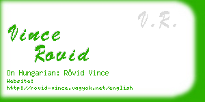 vince rovid business card